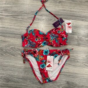 Lascana Women's Floral Red Bikini